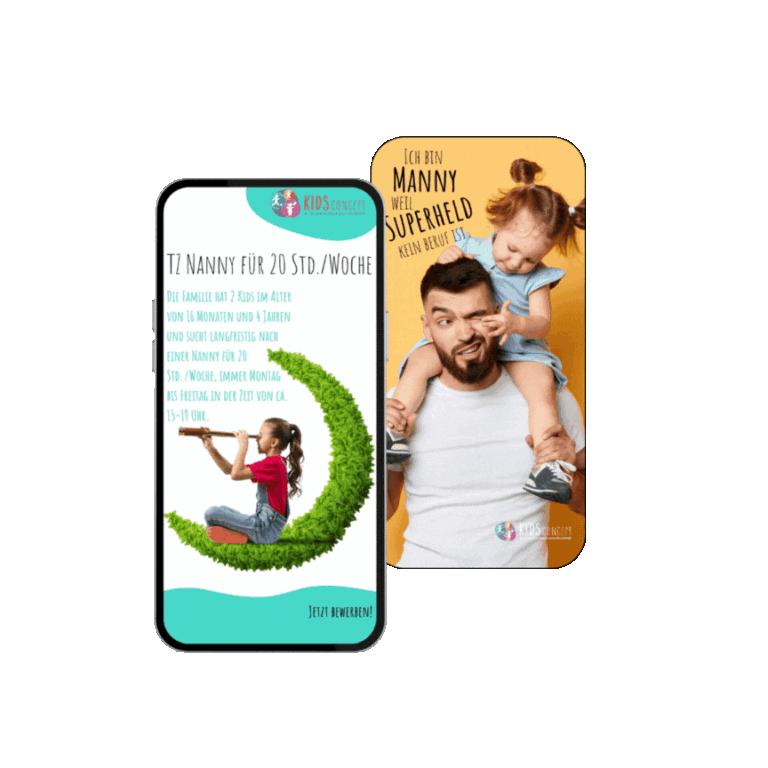 Instagram Story für Kids Concept zum Thema Nanny Stellenangebot by Immagine Werbeagentur / Webagentur München