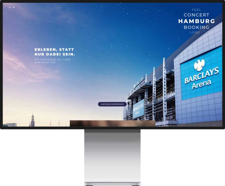 Monitor Mockup der Webseite von All Loge Hamburg Accorhotels by Immagine Werbeagentur und Webagentur München