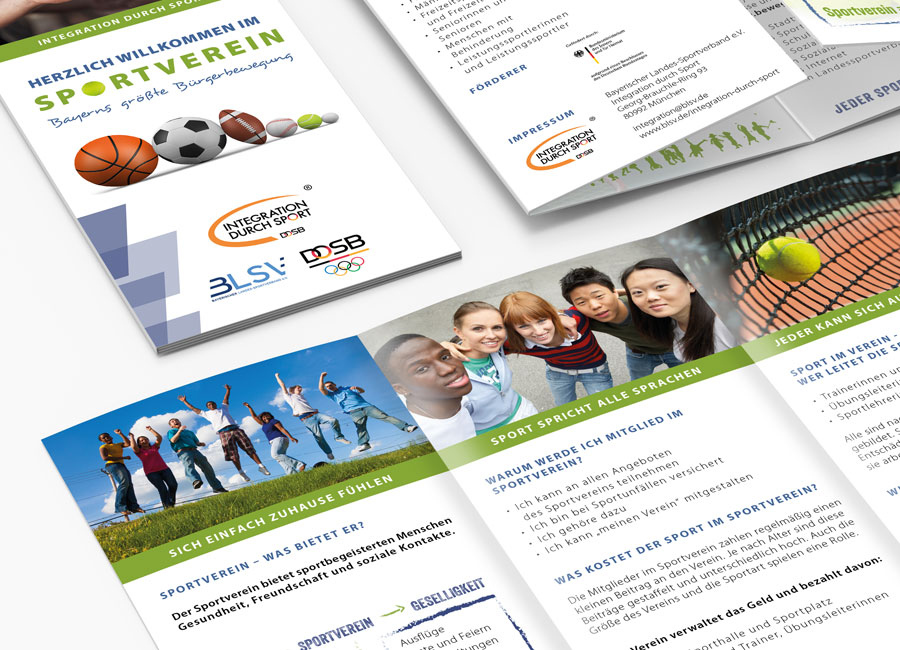 Flyer des Bayerischen Landes-Sportverband e.V. by Immagine Werbeagentur und Webagentur München