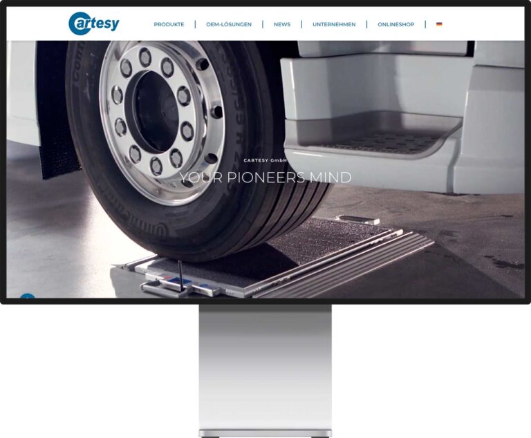 Monitor Mockup der Webseite von cartesy by Immagine Werbeagentur und Webagentur München