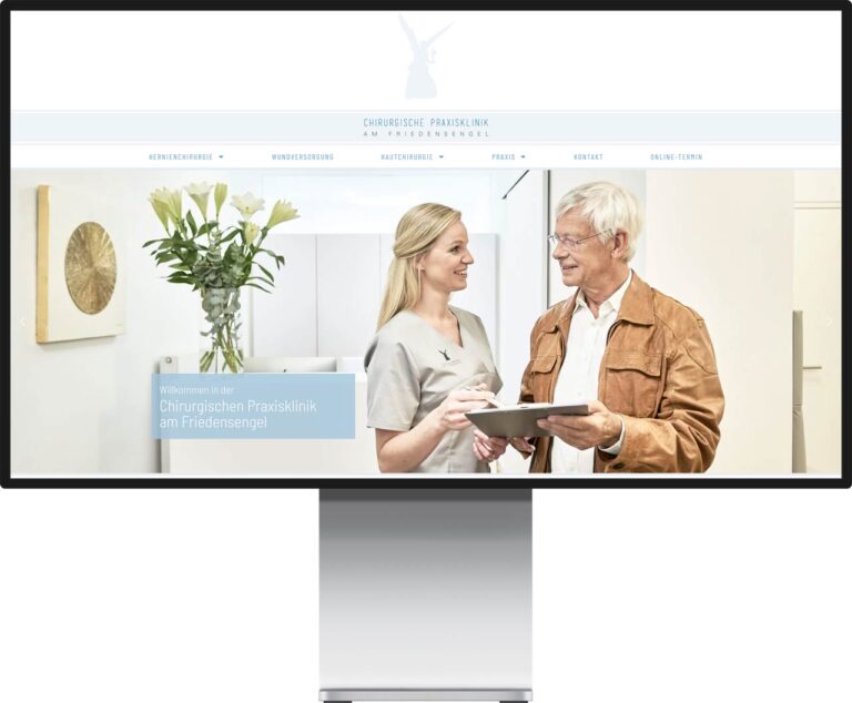 Monitor Mockup für die Webseite der chirurgischen Praxisklinik am Friedensengel by Immagine Werbeagentur und Webagentur München