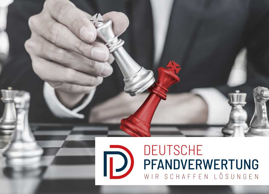 Schachbrett und Logo der deutschen Pfandverwertung by Immagine Werbeagentur München