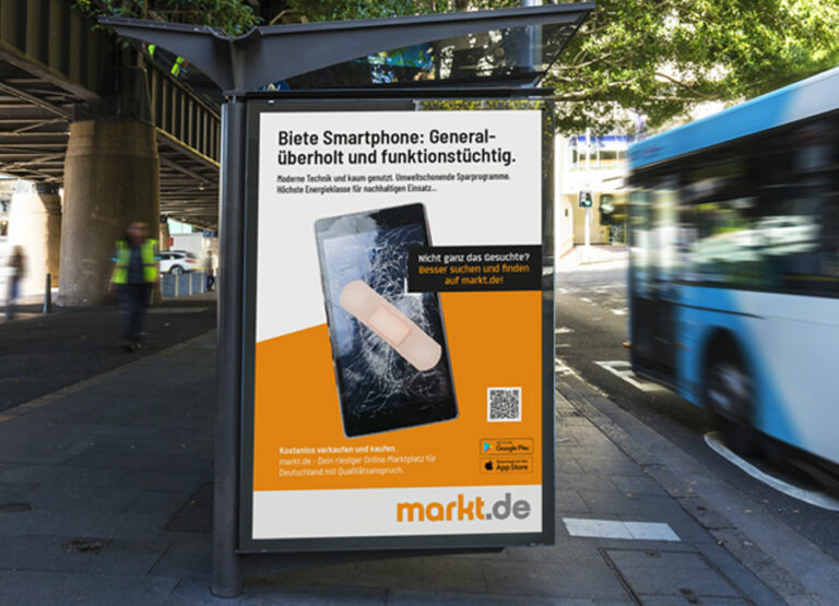 Beispiel markt.de Haltestellen Poster by Immagine Werbeagentur München für B2B Kommunikation