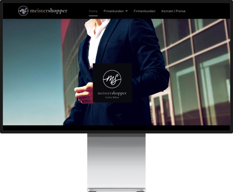 Mockup Monitor Webseite von meisterhopper by Immagine Werbeagentur und Webagentur München