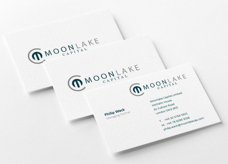 Beispiel Visitenkarten von Moonlake Capital by Immagine Werbeagentur München