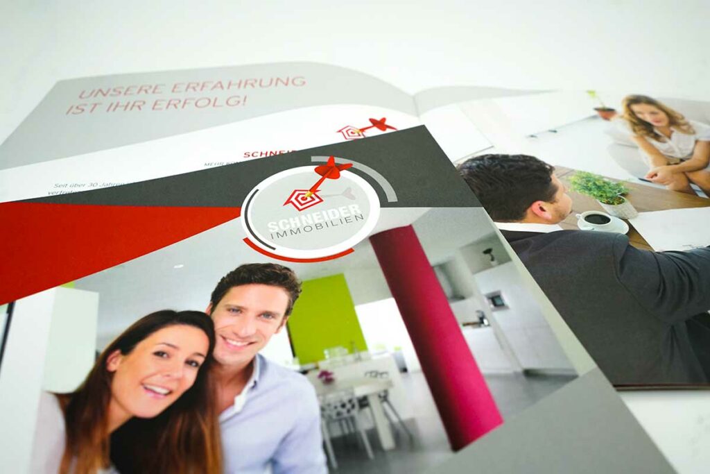 Folder für Schneider Immobilien by Immagine Werbeagentur und Webagentur München