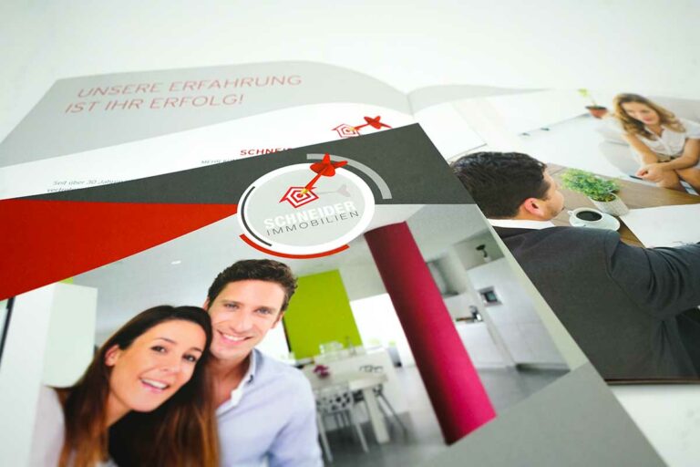 Folder für Schneider Immobilien by Immagine Werbeagentur und Webagentur München