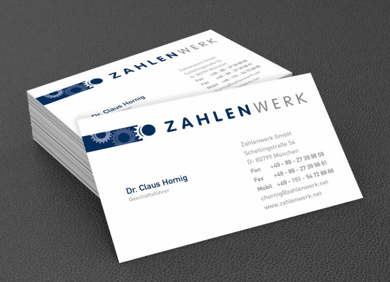 Beispiel Visiktenkarten von Zahlenwerk by Immagine Werbeagentur München